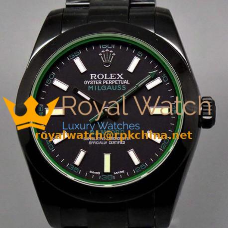 Replica Rolex Milgauss 116400GV Bamford JF PVD Black Dial Swiss 2836-2