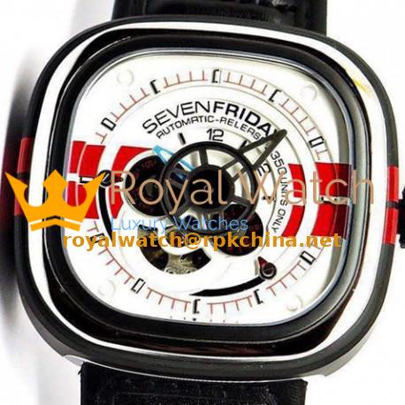 Replica Sevenfriday P3 BB PVD White & Red Dial Miyota 82S7