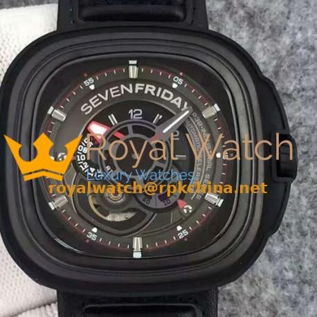 Replica SevenFriday Industrial Engines SF-P3/01 B0562 PVD Black Dial Miyota 82S7