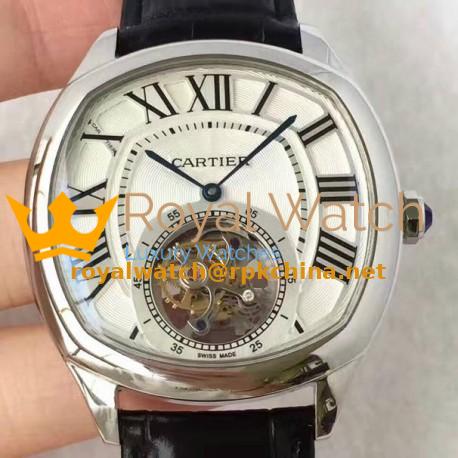 Replica Drive De Cartier Tourbillon W4100013 JF Stainless Steel White Dial Swiss Tourbillon 9452MC