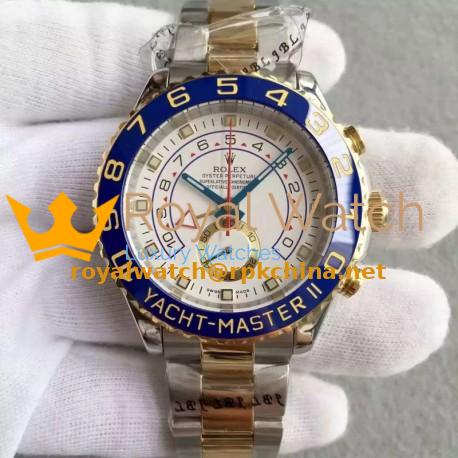 Replica Rolex Yacht-Master II 116681 V5 Stainless Steel & Yellow Gold White Dial Swiss 7750