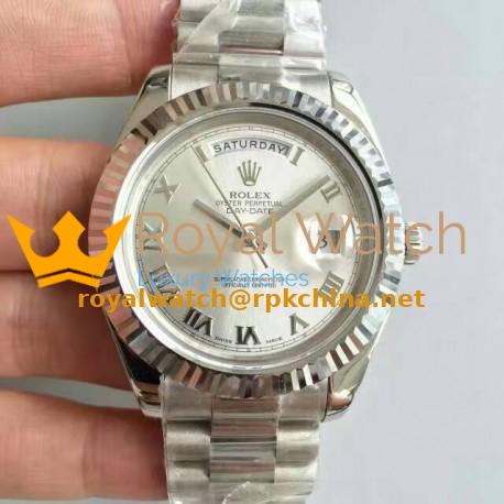 Replica Rolex Day-Date II 218239 41MM V6 Stainless Steel Sundust Dial Swiss 2836-2