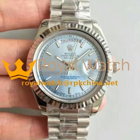 Replica Rolex Day-Date II 218239 41MM V6 Stainless Steel Blue Dial Swiss 2836-2