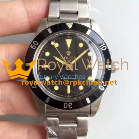Replica Rolex Submariner 6538 Big Crown LF Stainless Steel Black Dial Swiss 2836-2