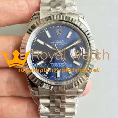 Replica Rolex Datejust II 116334 41MM NF Stainless Steel Blue Dial Swiss 2836-2