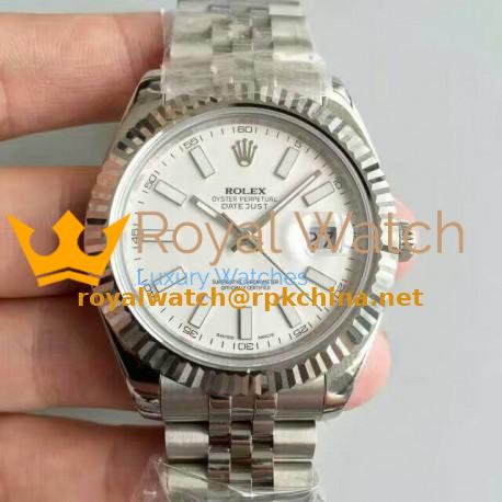 Replica Rolex Datejust II 116334 41MM NF Stainless Steel White Dial Swiss 2836-2