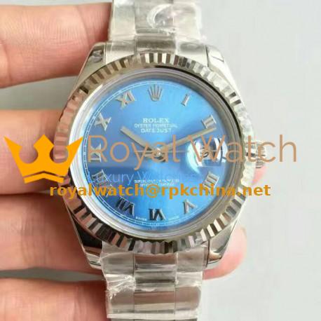 Replica Rolex Datejust II 116334 41MM NF Stainless Steel Blue Dial Swiss 2836-2