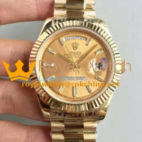 Replica Rolex Day-Date 40 228238 40MM KW Yellow Gold Champagne Dial Swiss 3255