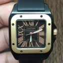 Replica Cartier Santos 100 33MM PVD Black Dial Swiss 2836-2