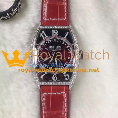 Replica Franck Muller Master Calendar Moonphase 5850 MCL Stainless Steel & Diamonds Black Dial Swiss 2800MC