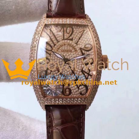Replica Franck Muller FM 5850 SC D CD 5N Rose Gold & Diamonds Diamonds Dial Swiss 2824-2
