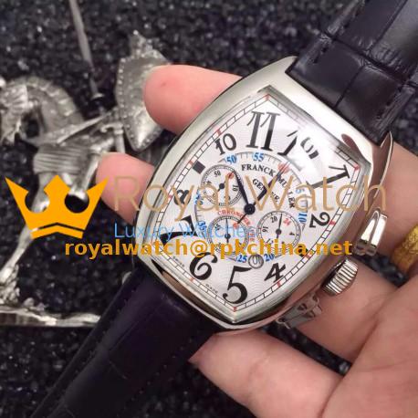 Replica Franck Muller Cintree Curvex Chronograph FM 8880 CC AT Stainless Steel White Dial Swiss 7753