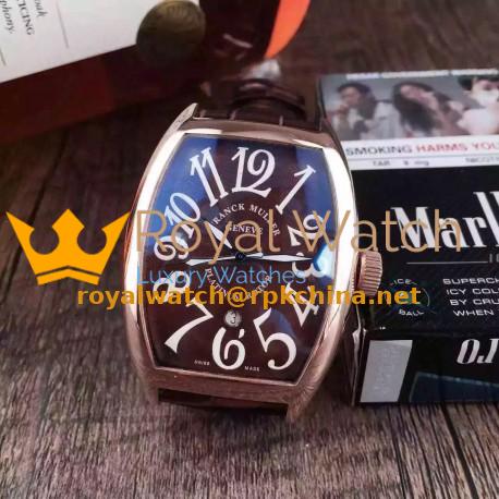 Replica Franck Muller Cintree Curvex FM 5850 SC D CD 5N Rose Gold Brown Dial Swiss 2824-2