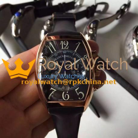Replica Franck Muller Casablanca Chronograph FM 8880 C CC Rose Gold Black Dial Swiss 7753