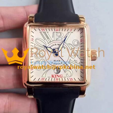 Replica Franck Muller Conquistador Cortez King 10000KSC ZX Rose Gold White Dial Swiss 2824-2