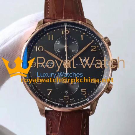 Replica IWC Portugieser Chronograph IW371482 ZF Rose Gold Ardoise Dial Swiss 7750