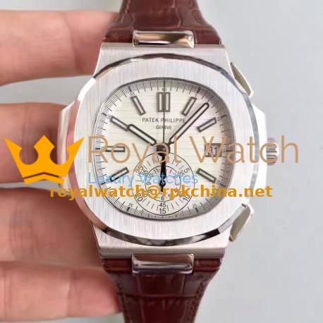 Replica Patek Philippe Nautilus Chronograph 5980 JF Stainless Steel White Dial Swiss CH28-520C