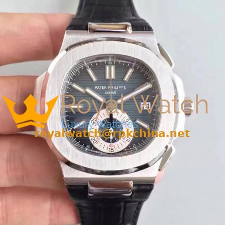 Replica Patek Philippe Nautilus Chronograph 5980 JF Stainless Steel Blue Dial Swiss CH28-520C