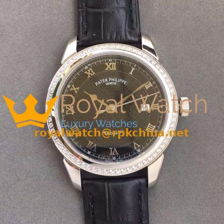 Replica Patek Philippe Calatrava 5296 Stainless Steel & Diamonds Black Dial Swiss 324SC