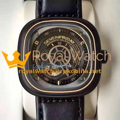 Replica SevenFriday P Series P2/02 PVD Black Dial Miyota 82S7