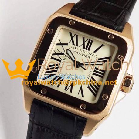 Replica Cartier Santos 100 XL Rose Gold Swiss 2836-2