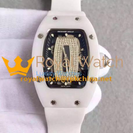 Replica Richard Mille RM07 Ladies Ceramic Black & Diamonds Dial M6T51