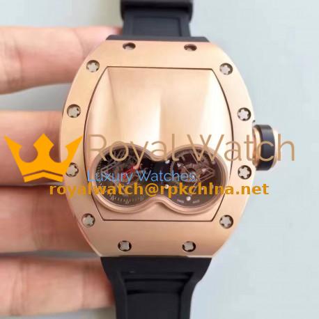 Replica Richard Mille RM053 Pablo MacDonough Tourbillon Rose Gold Black Dial Swiss 2824-2