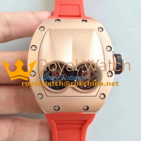Replica Richard Mille RM053 Pablo MacDonough Tourbillon Rose Gold Black Dial Swiss 2824-2