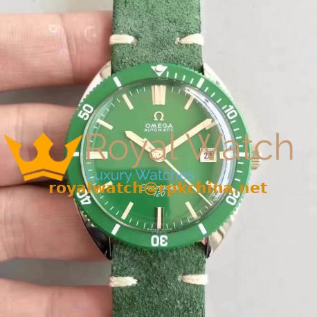 Replica Omega Seamaster 120 Vintage 135.0027 1969 JH Stainless Steel Green Dial Swiss 2824-2