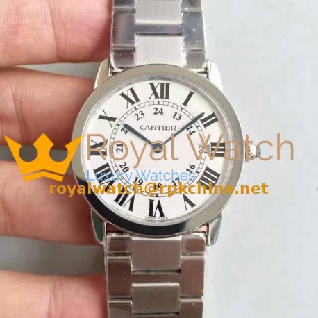 Replica Ronde Solo De Cartier W6701005 36MM K11 Stainless Steel White Dial Swiss Quartz