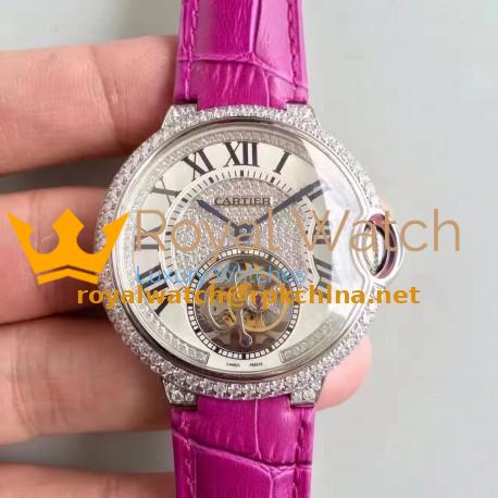 Replica Ballon Bleu De Cartier Flying Tourbillon HPI00716 39MM TF Stainless Steel & Diamonds Diamonds Dial Swiss 9452MC