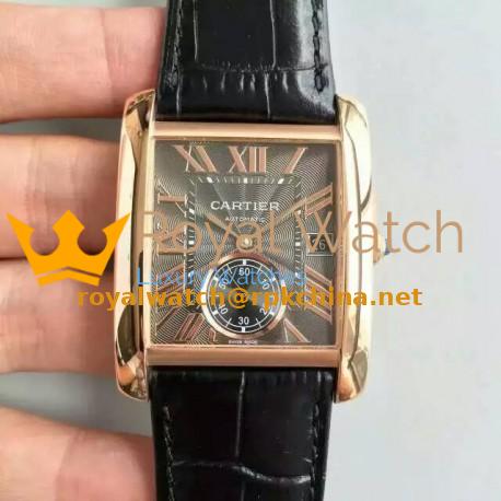 Replica Cartier Tank MC WGTA0014 JF Rose Gold Grey Dial Swiss 1904MC