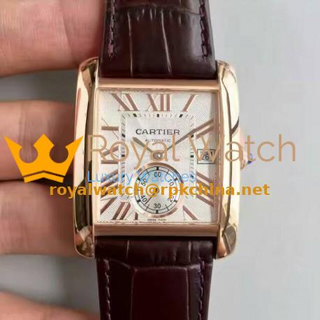 Replica Cartier Tank MC WGTA0014 JF Rose Gold White Dial Swiss 1904MC