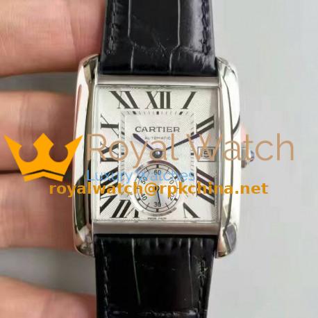 Replica Cartier Tank MC W5330003 JF Stainless Steel White Dial Swiss 1904MC
