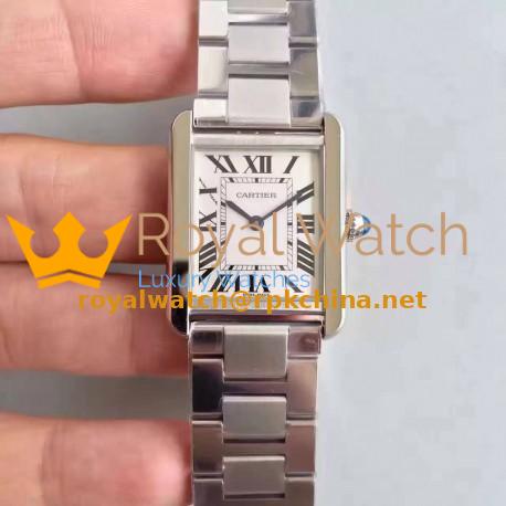 Replica Cartier Tank Solo Ladies W5200013 24MM x 31MM TW Stainless Steel White Dial Swiss Quartz