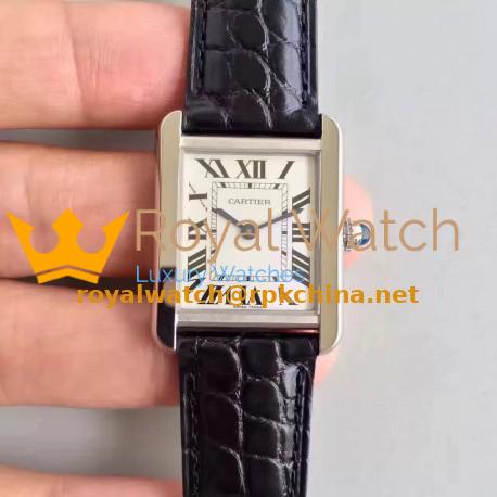 Replica Cartier Tank Solo Ladies W5200005 24MM x 31MM TW Stainless Steel White Dial Swiss Quartz