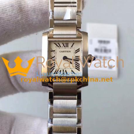 Replica Cartier Tank Francaise Ladies W51008Q25 20MM x 35MM TW Stainless Steel White Dial Swiss Quartz