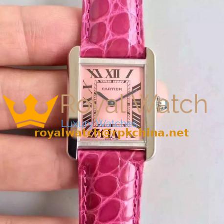 Replica Cartier Tank Solo Ladies W5200001 27MM x 34MM TW Stainless Steel Pink Dial Swiss Quartz