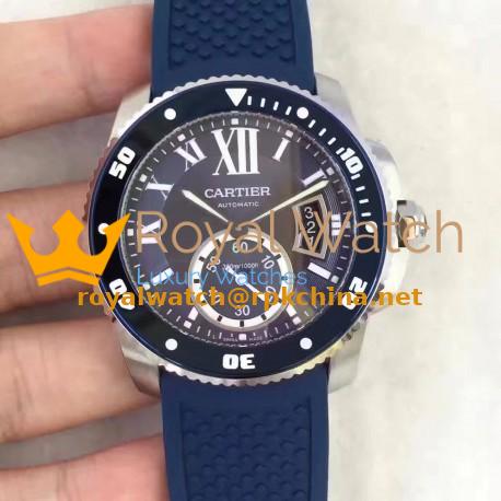 Replica Calibre De Cartier Diver WSCA0011 42MM TF Stainless Steel Blue Dial M9015