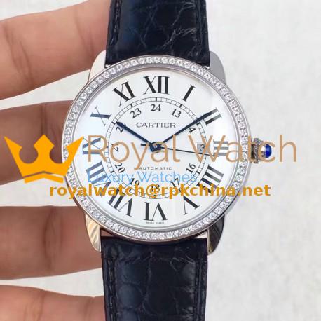 Replica Ronde Solo De Cartier W6701010 42MM UT Stainless Steel & Diamonds White Dial Swiss 2892