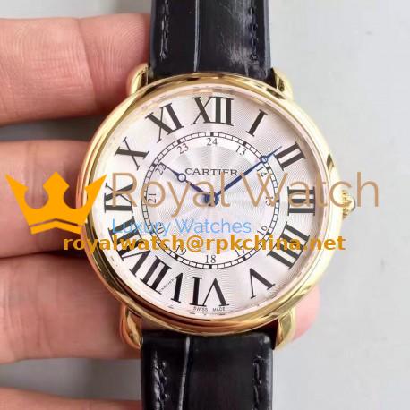 Replica Ronde Luis Cartier W6800251 42MM UT Yellow Gold Silver Dial Swiss 430MC