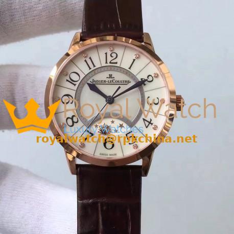 Replica Jaeger-LeCoultre Ladies Rendez-Vous Night & Day 3462491 34MM N Rose Gold Pearl Dial Swiss 898A/1