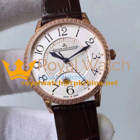 Replica Jaeger-LeCoultre Ladies Rendez-Vous Night & Day Large 3612420 38MM N Rose Gold & Diamonds White Dial Swiss 898D/1