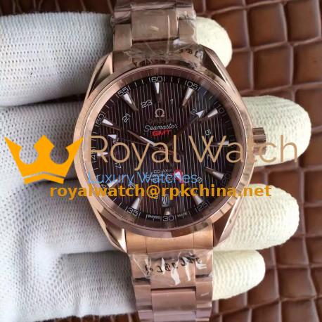 Replica Omega Seamaster Aqua Terra 150M GMT 231.50.43.22.06.002 43MM JH Rose Gold Black Dial Swiss 8605