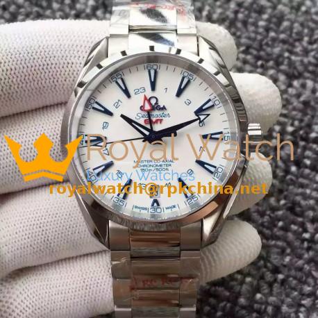 Replica Omega Seamaster Aqua Terra 150M GMT 231.90.43.22.04.001 43MM JH Stainless Steel White Dial Swiss 8605