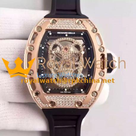 Replica Richard Mille RM052 SF Rose Gold & Diamond Diamond Skull Dial Swiss M6T51
