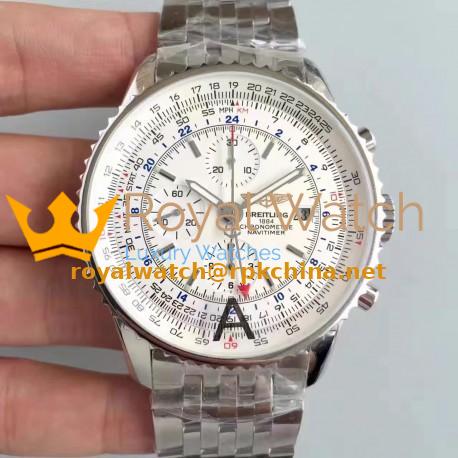 Replica Breitling Navitimer World A2432212/G571-443A JF Stainless Steel White Dial Swiss 7750