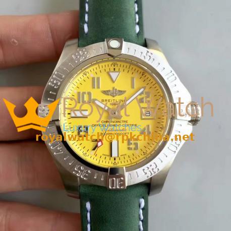 Replica Breitling Avenger II Seawolf A1733110/I519/189X/A20BASA.1 N Stainless Steel Yellow Dial Swiss 2836-2