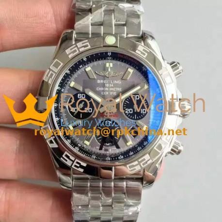 Replica Breitling Chronomat 44 AB011012/F546/375A JF Stainless Steel Grey Dial Swiss 7750
