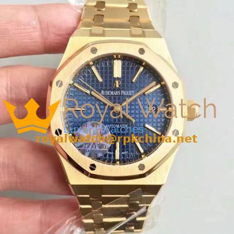 Replica Audemars Piguet Royal Oak 15400 JF Yellow Gold Blue Dial Swiss 3120